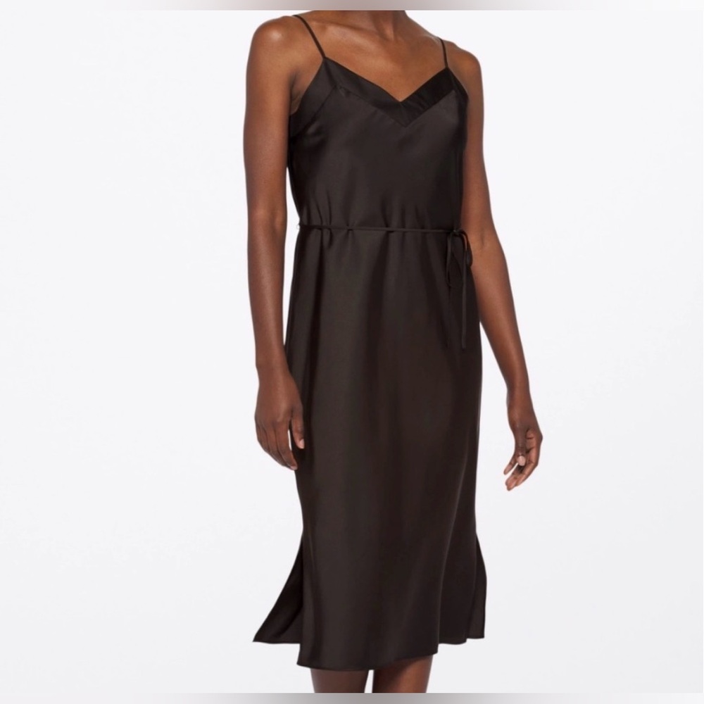 Simple Black Satin Dress